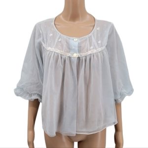 VINTAGE Sheer Blue Women's Sleepwear Robe